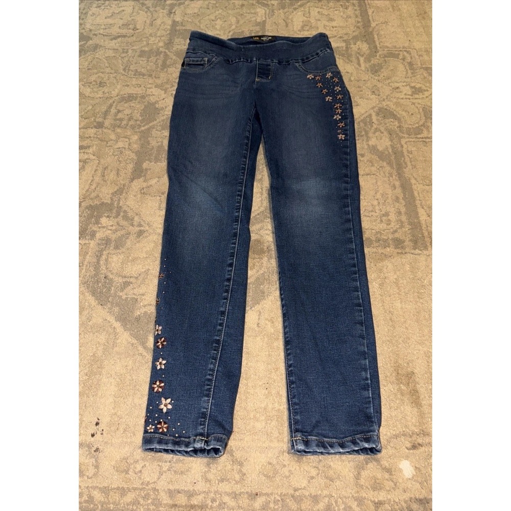 LEE Womens Sz 2 Sculpting Slim Skinny Fit Mid Rise Jeans Pull On